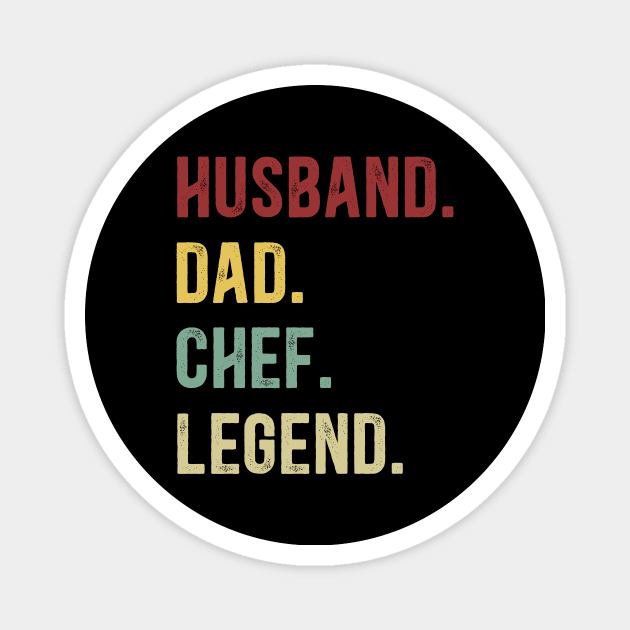 Chef Funny Vintage Retro Shirt Husband Dad Chef Legend Magnet by Foatui